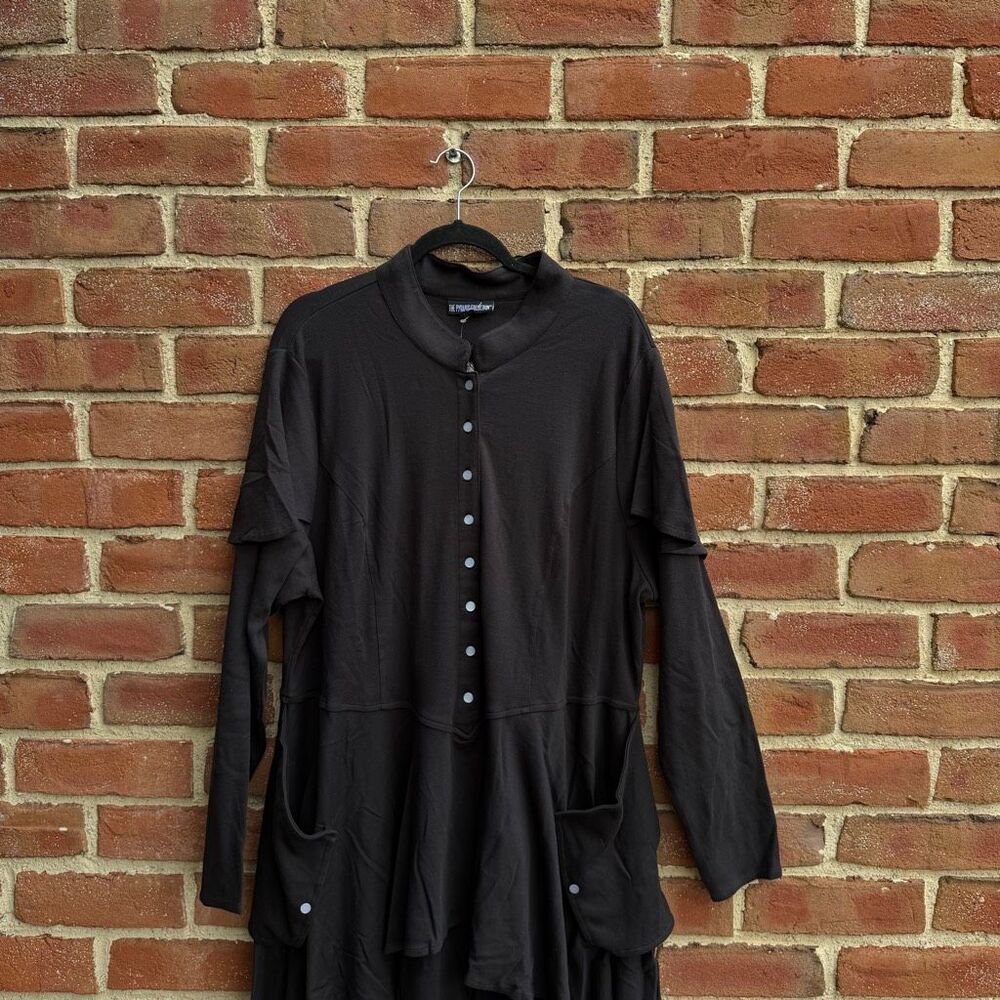 Pyramid Collection Steampunk Bohemian Victorian Hi Low Jacket lace up black 2X N - Picture 7 of 10